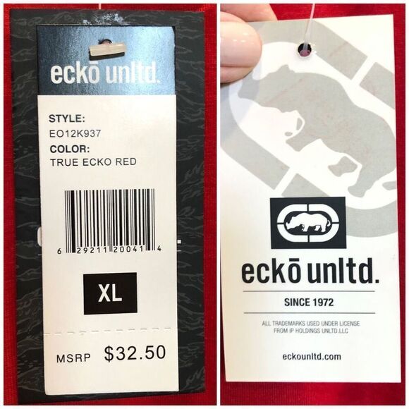 ECKO UNLTD - M Sz XL - NWT Ecko Red Short Sleeve Tee/Black & Gray Camo Detail - Picture 13 of 13
